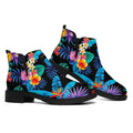 Turquoise Hawaiian Fruits Pattern Print Flat Ankle Boots