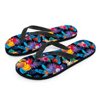 Turquoise Hawaiian Fruits Pattern Print Flip Flops