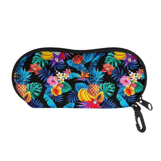 Turquoise Hawaiian Fruits Pattern Print Glasses Case