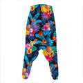 Turquoise Hawaiian Fruits Pattern Print Hammer Pants