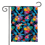 Turquoise Hawaiian Fruits Pattern Print House Flag