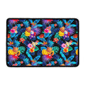 Turquoise Hawaiian Fruits Pattern Print Kitchen Mat