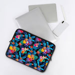 Turquoise Hawaiian Fruits Pattern Print Laptop Sleeve