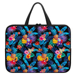 Turquoise Hawaiian Fruits Pattern Print Laptop Sleeve With Handle