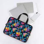 Turquoise Hawaiian Fruits Pattern Print Laptop Sleeve With Handle