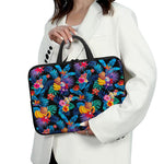 Turquoise Hawaiian Fruits Pattern Print Laptop Sleeve With Handle