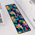 Turquoise Hawaiian Fruits Pattern Print Long Kitchen Mat