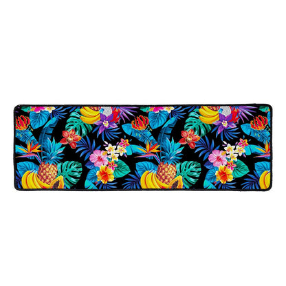 Turquoise Hawaiian Fruits Pattern Print Long Kitchen Mat