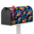 Turquoise Hawaiian Fruits Pattern Print Mailbox Cover
