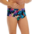 Turquoise Hawaiian Fruits Pattern Print Men's Briefs