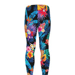 Turquoise Hawaiian Fruits Pattern Print Men's leggings
