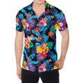 Turquoise Hawaiian Fruits Pattern Print Men's Shirt
