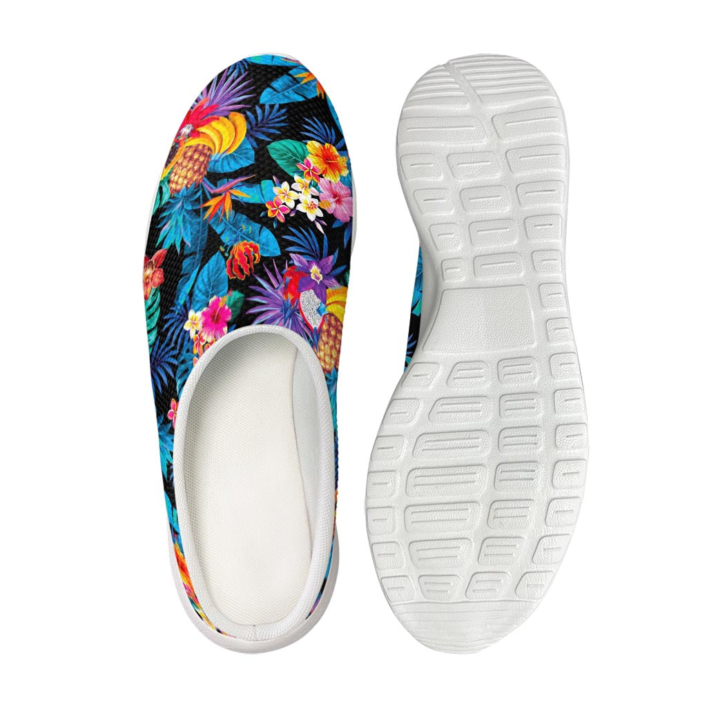 Turquoise Hawaiian Fruits Pattern Print Mesh Casual Shoes