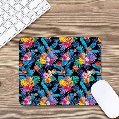Turquoise Hawaiian Fruits Pattern Print Mouse Pad