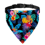 Turquoise Hawaiian Fruits Pattern Print Over The Collar Dog Bandana