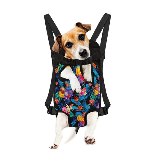 Turquoise Hawaiian Fruits Pattern Print Pet Carrier Backpack