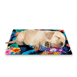 Turquoise Hawaiian Fruits Pattern Print Pet Cooling Mat Cover