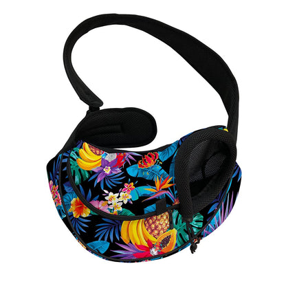 Turquoise Hawaiian Fruits Pattern Print Pet Sling Carrier