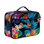 Turquoise Hawaiian Fruits Pattern Print Portable Lunch Bag