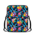 Turquoise Hawaiian Fruits Pattern Print Rectangular Crossbody Bag