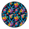 Turquoise Hawaiian Fruits Pattern Print Round Floor Mat