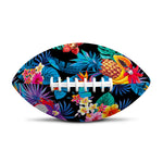 Turquoise Hawaiian Fruits Pattern Print Rugby Ball