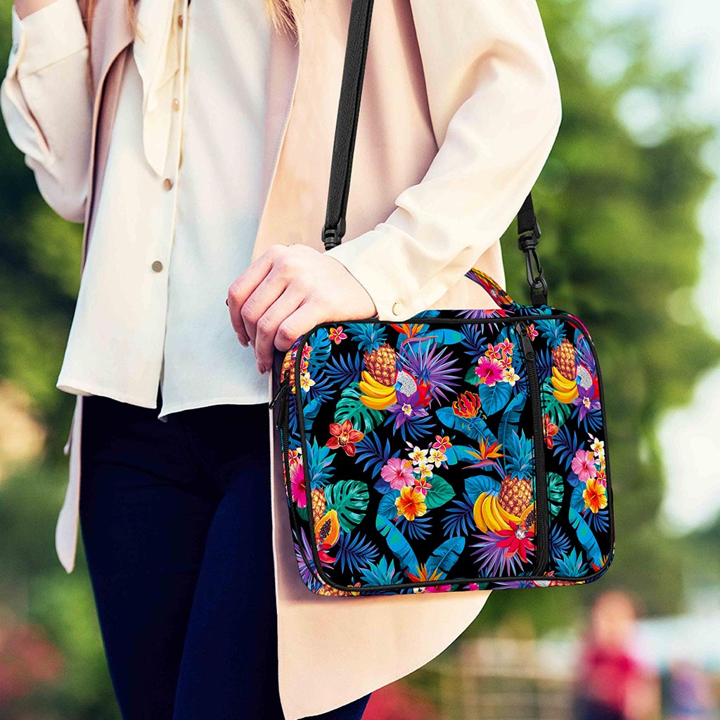 Turquoise Hawaiian Fruits Pattern Print Shoulder Strap Bible Bag