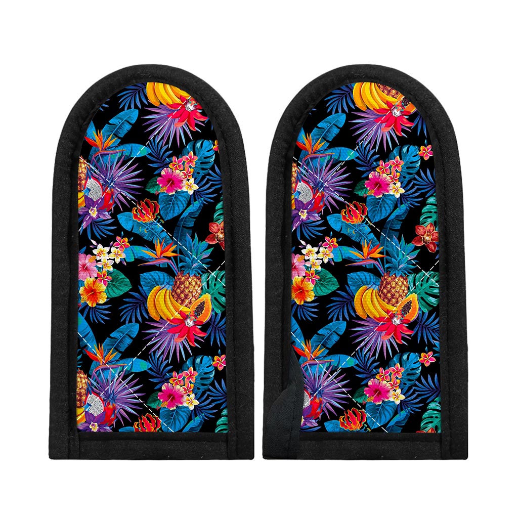Turquoise Hawaiian Fruits Pattern Print Skillet Handle Cover