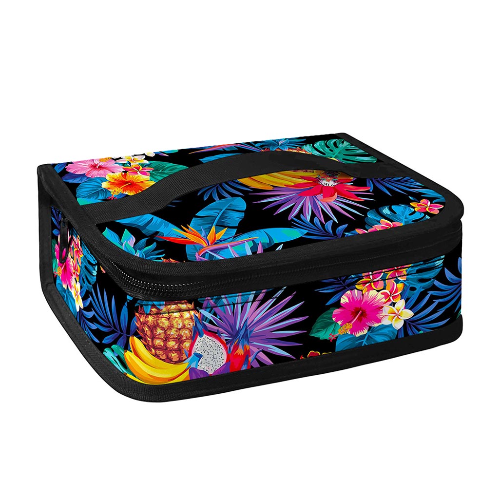 Turquoise Hawaiian Fruits Pattern Print Small Lunch Bag