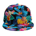 Turquoise Hawaiian Fruits Pattern Print Snapback Cap
