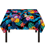 Turquoise Hawaiian Fruits Pattern Print Tablecloth