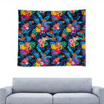Turquoise Hawaiian Fruits Pattern Print Tapestry