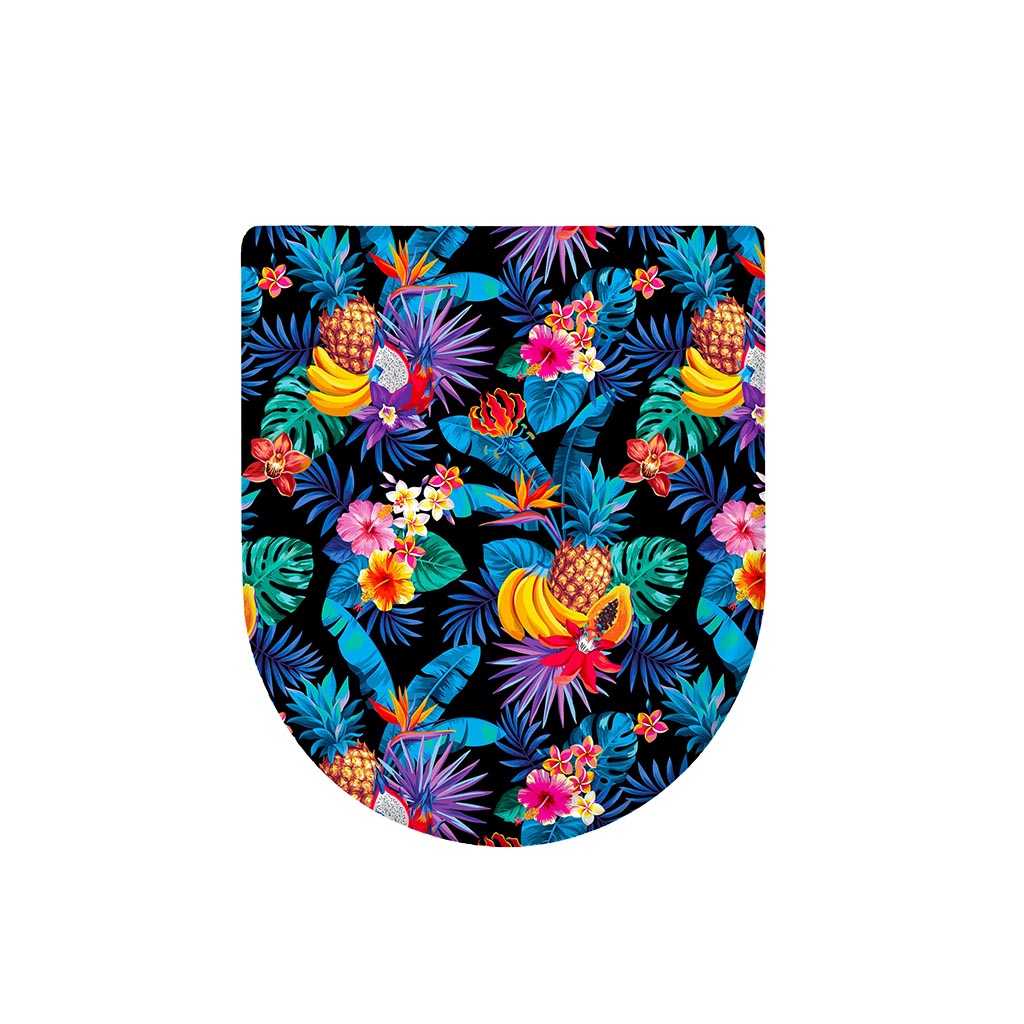 Turquoise Hawaiian Fruits Pattern Print Toilet Lid Cover