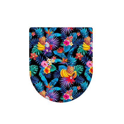 Turquoise Hawaiian Fruits Pattern Print Toilet Lid Cover