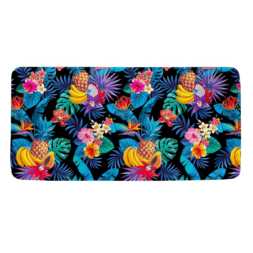Turquoise Hawaiian Fruits Pattern Print Towel
