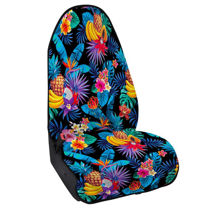 Turquoise Hawaiian Fruits Pattern Print Waterproof Car Seat Cover
