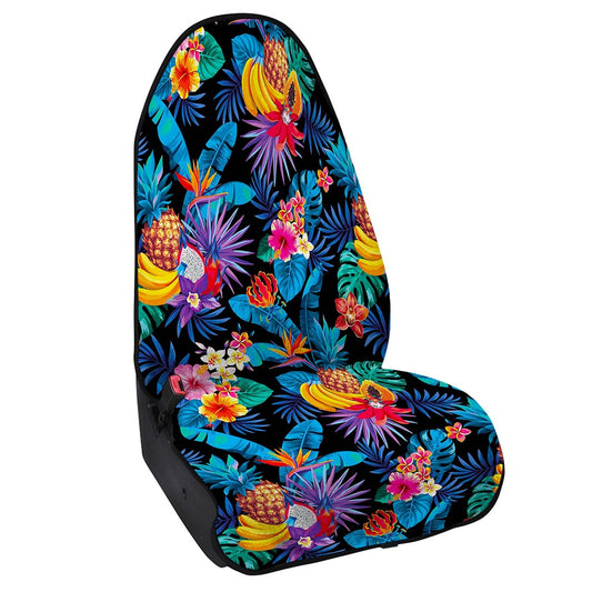 Turquoise Hawaiian Fruits Pattern Print Waterproof Car Seat Cover