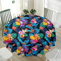 Turquoise Hawaiian Fruits Pattern Print Waterproof Round Tablecloth