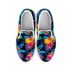 Turquoise Hawaiian Fruits Pattern Print White Slip On Sneakers