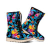 Turquoise Hawaiian Fruits Pattern Print Winter Boots