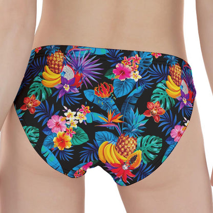 Turquoise Hawaiian Fruits Pattern Print Women's Panties