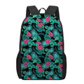 Turquoise Hawaiian Palm Leaves Print 17 Inch Backpack