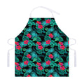Turquoise Hawaiian Palm Leaves Print Adjustable Apron