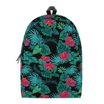 Turquoise Hawaiian Palm Leaves Print Backpack