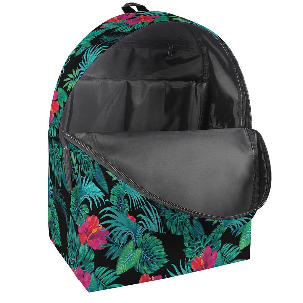 Turquoise Hawaiian Palm Leaves Print Backpack