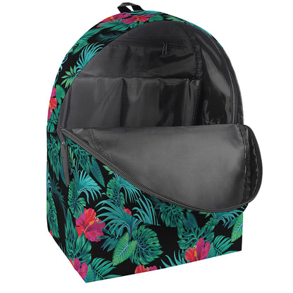 Turquoise Hawaiian Palm Leaves Print Backpack