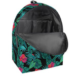 Turquoise Hawaiian Palm Leaves Print Backpack