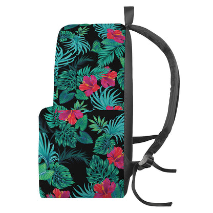 Turquoise Hawaiian Palm Leaves Print Backpack