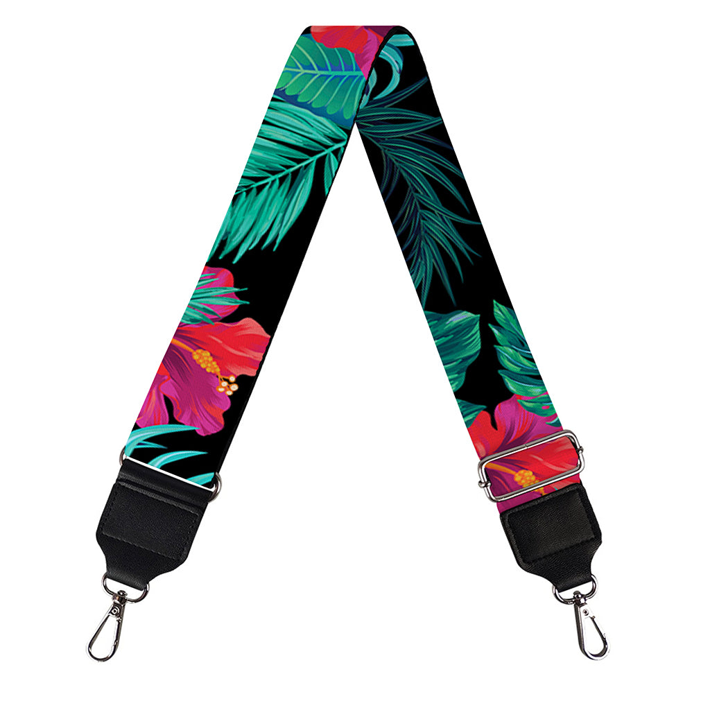 Turquoise Hawaiian Palm Leaves Print Bag Strap