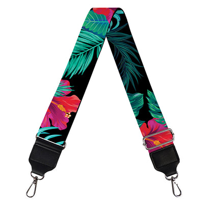 Turquoise Hawaiian Palm Leaves Print Bag Strap